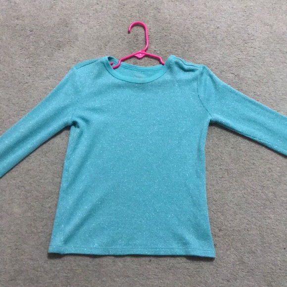 Teal Sparkly Long Sleeve Shirt - Picture 2 of 3